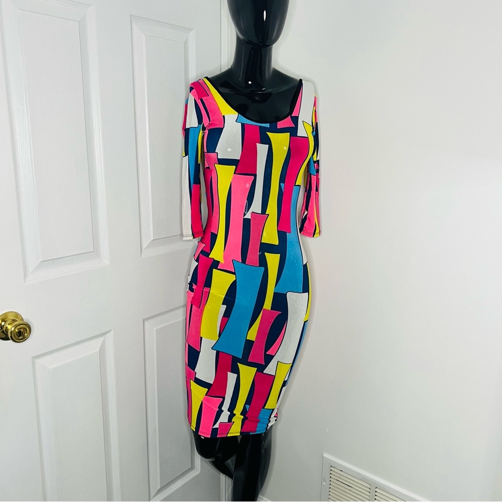 Geo Print Bodycon Dress